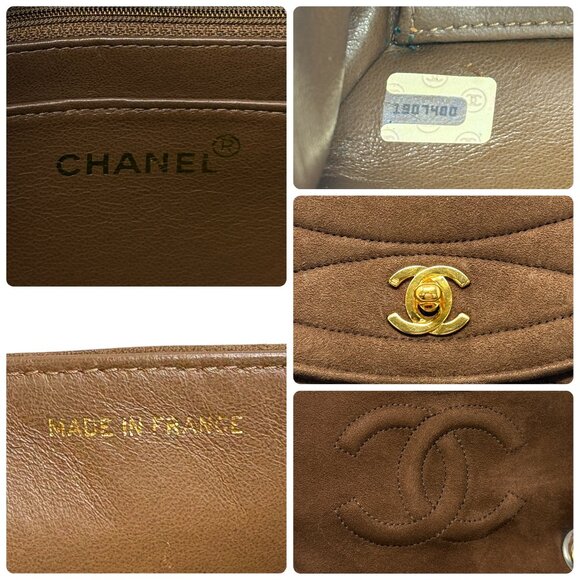 CHANEL Vintage CC Mark Logo Turnlock Chain Crossbody Bag Brown Gold [106335] - Picture 11 of 11
